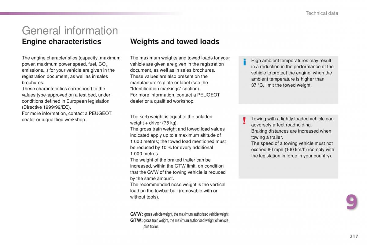 Peugeot 208 owners manual / page 219