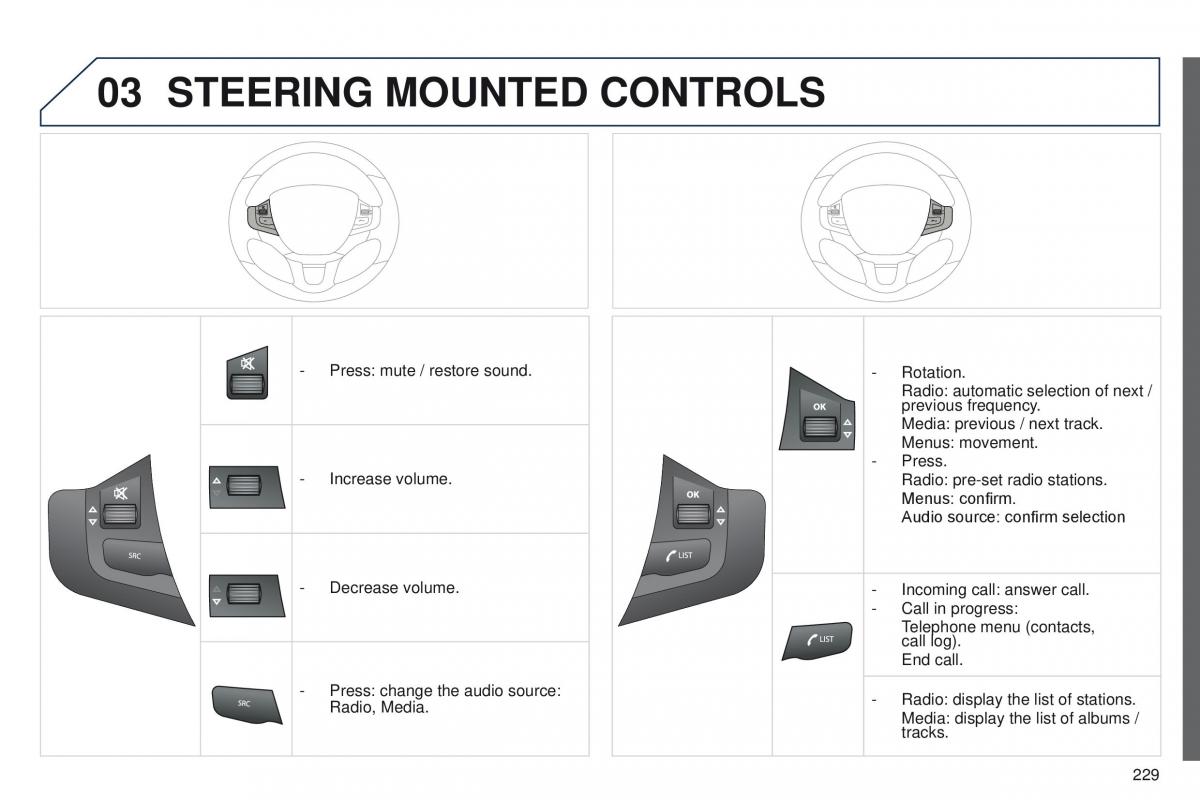 Peugeot 208 owners manual / page 231