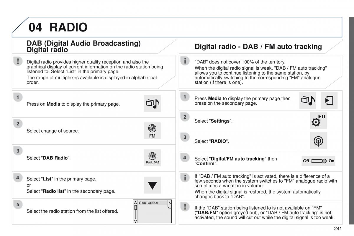 Peugeot 208 owners manual / page 243