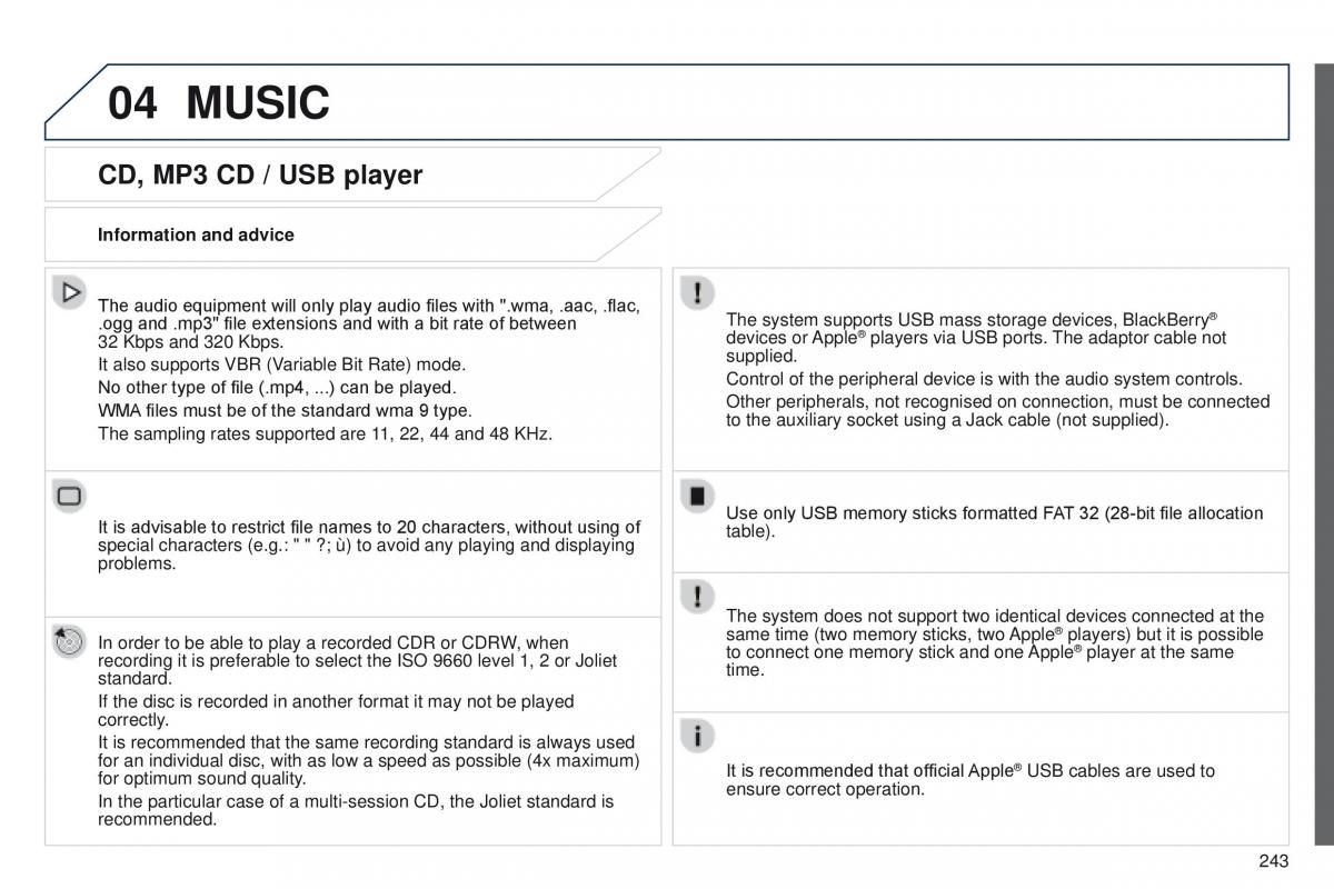 Peugeot 208 owners manual / page 245