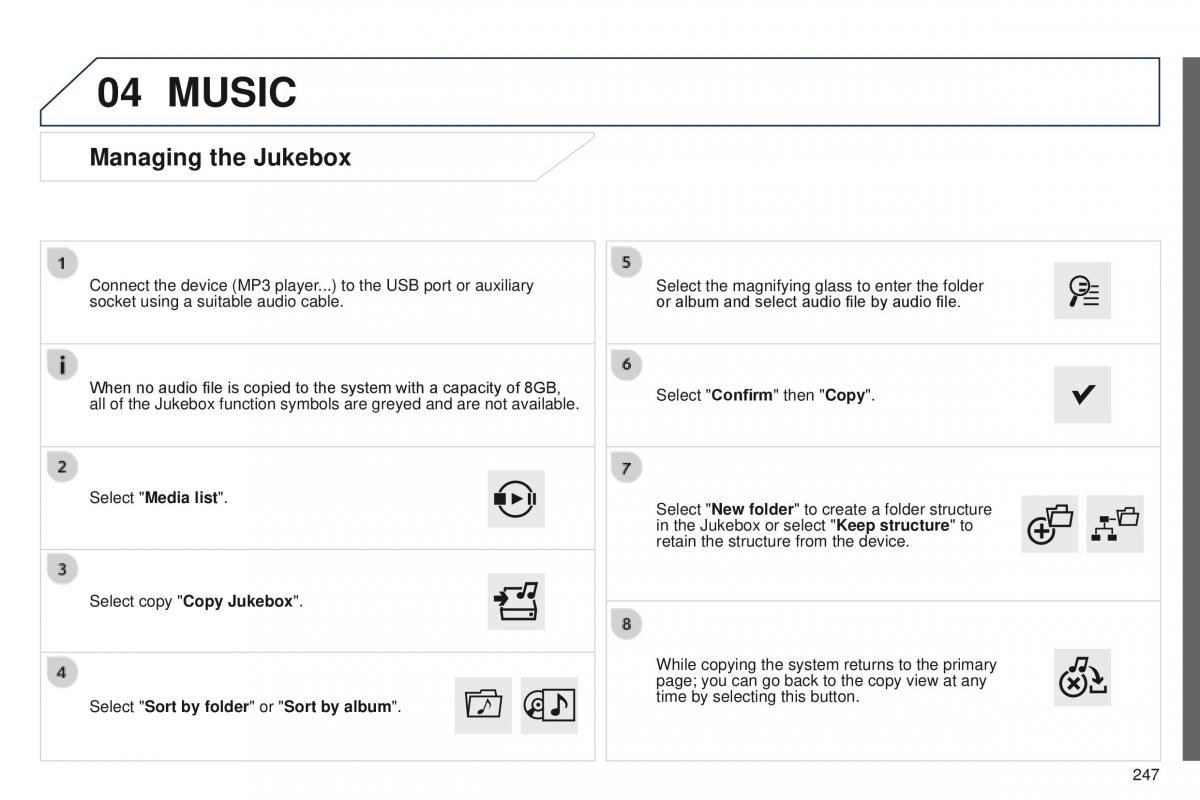 Peugeot 208 owners manual / page 249