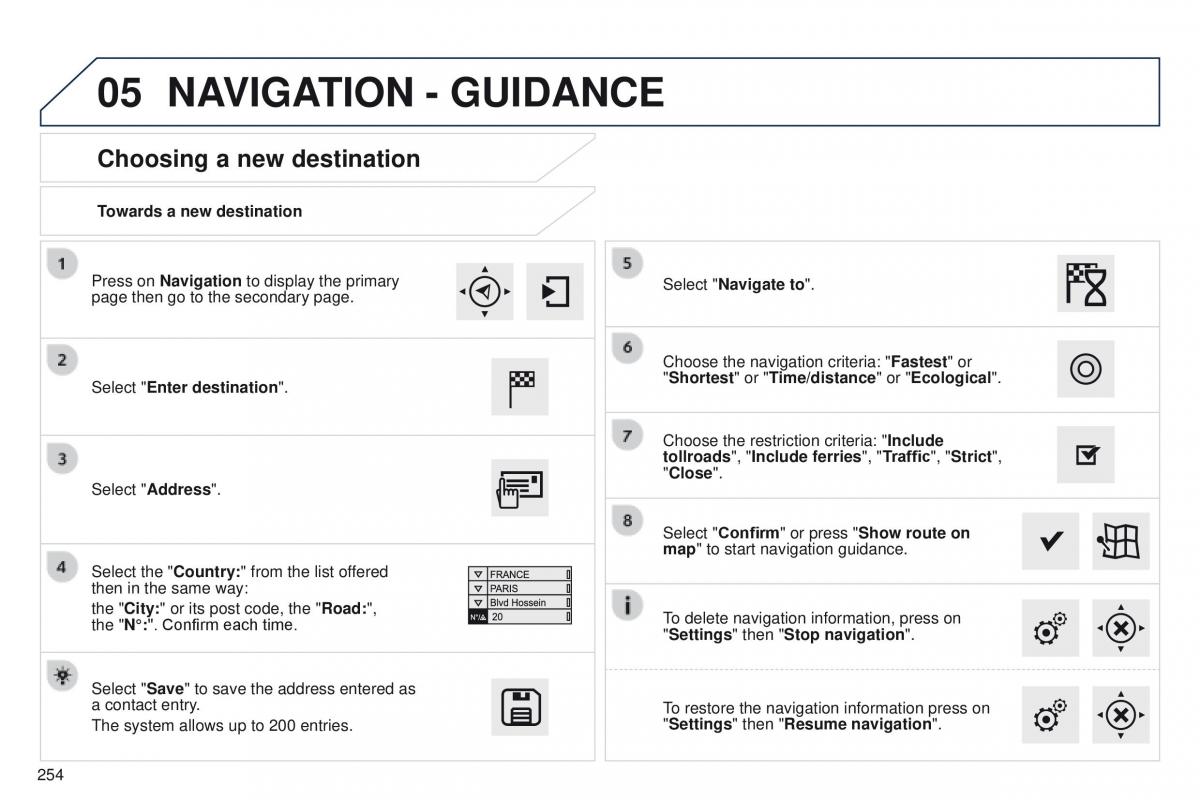 Peugeot 208 owners manual / page 256