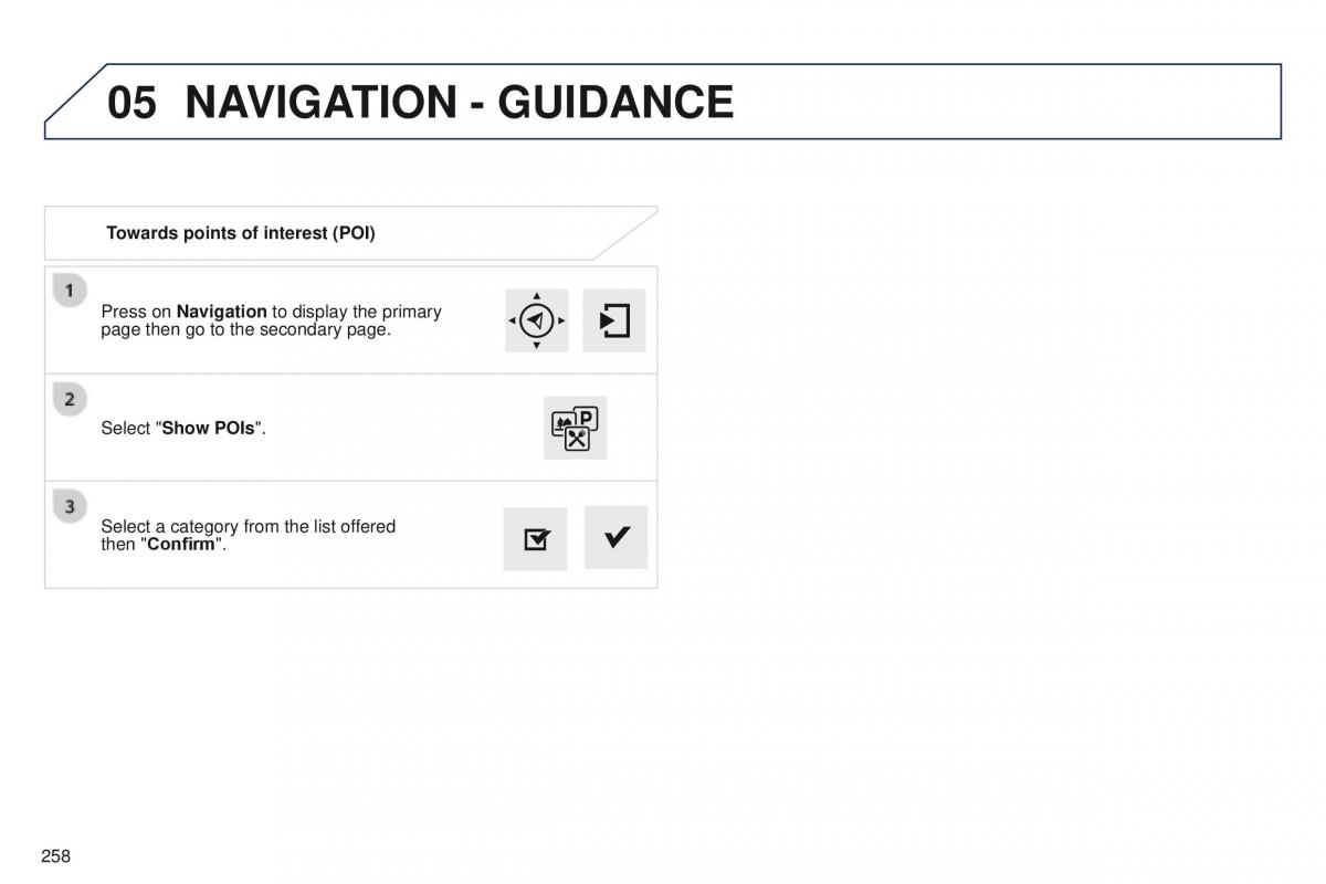 Peugeot 208 owners manual / page 260