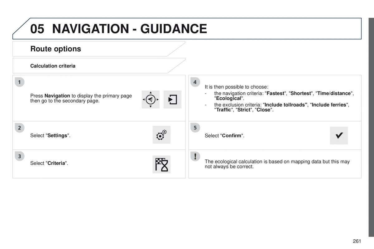 Peugeot 208 owners manual / page 263