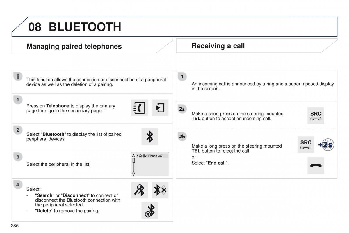 Peugeot 208 owners manual / page 288