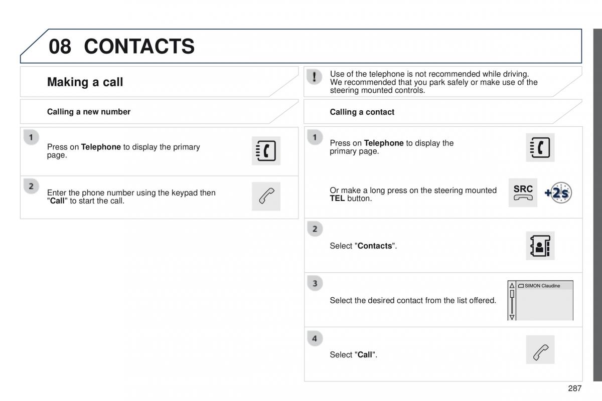 Peugeot 208 owners manual / page 289