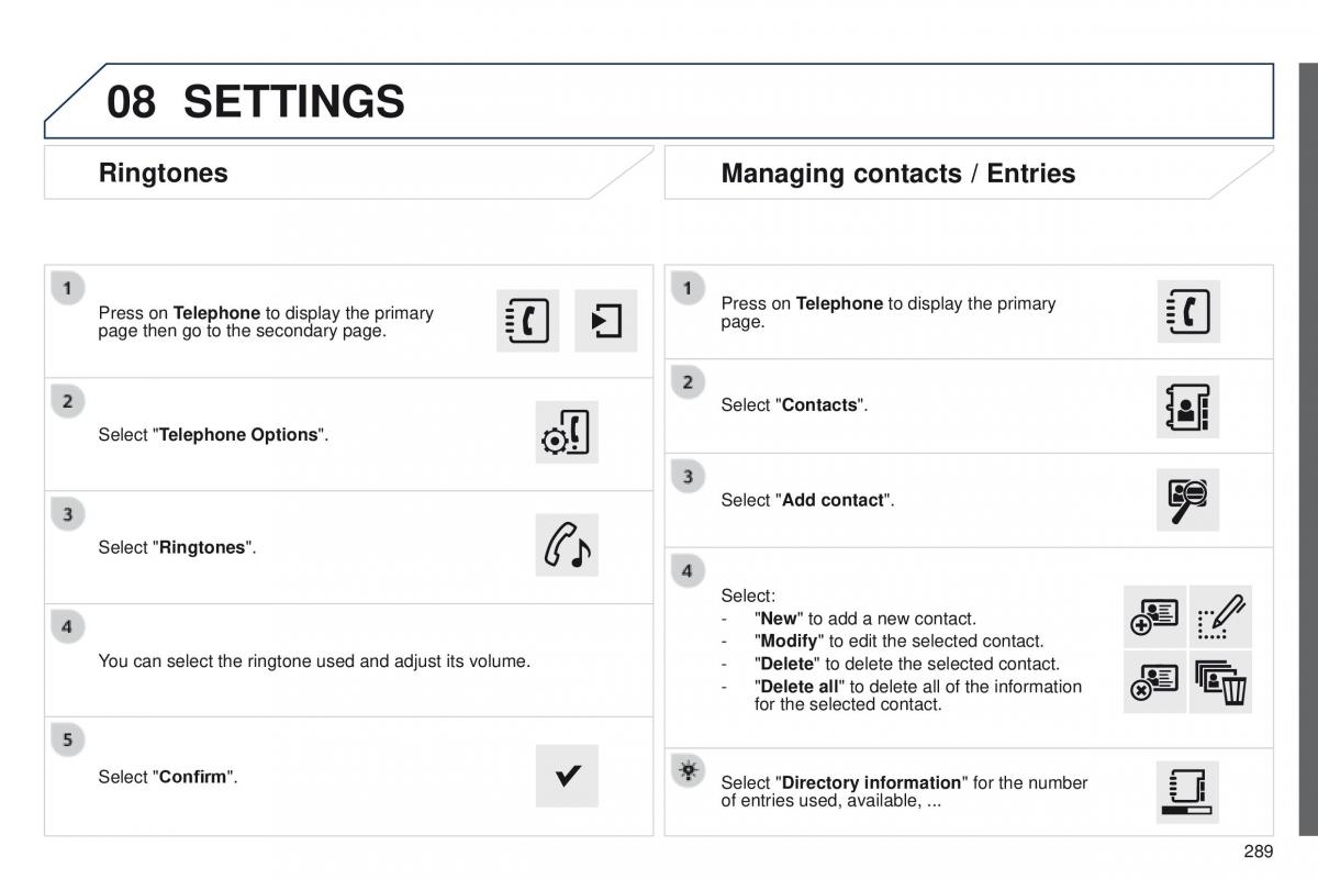 Peugeot 208 owners manual / page 291