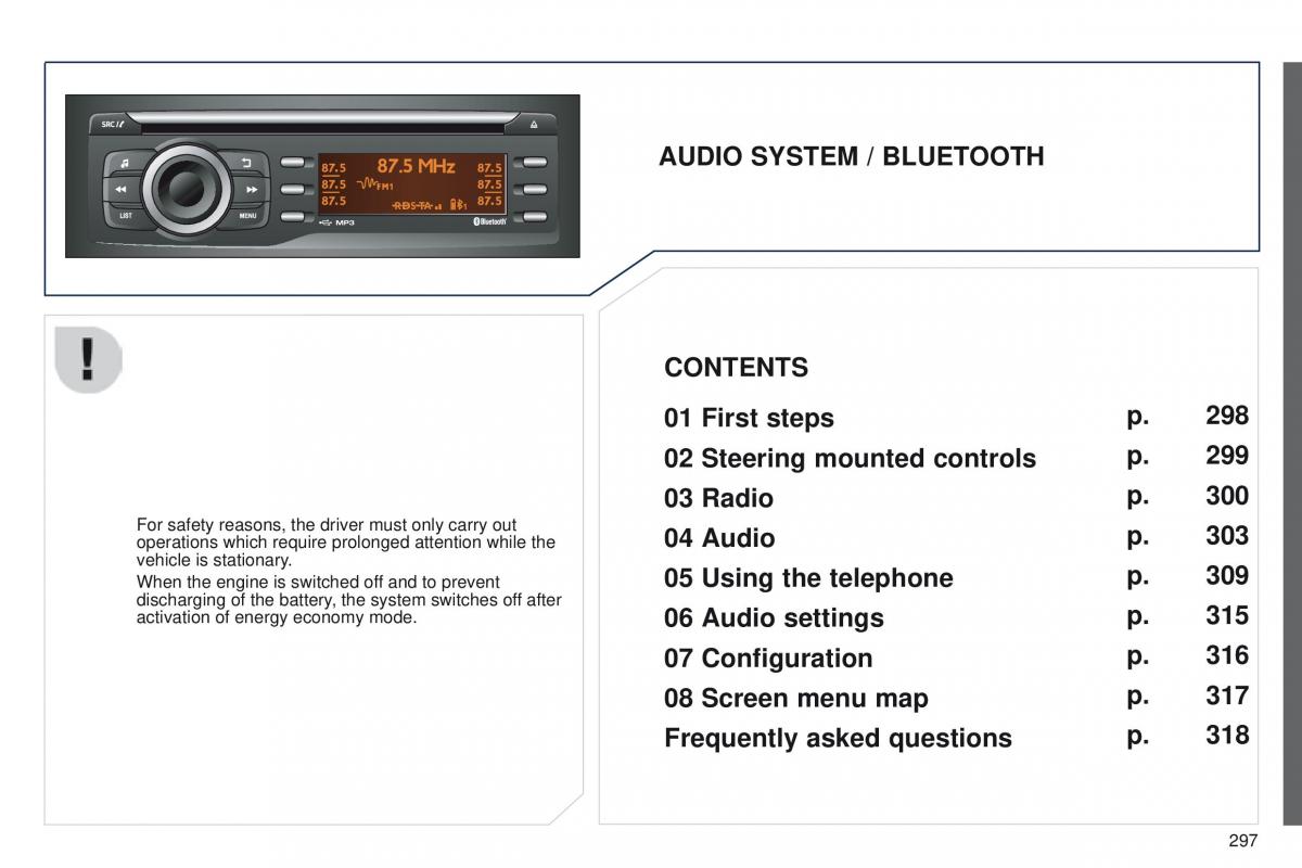 Peugeot 208 owners manual / page 299