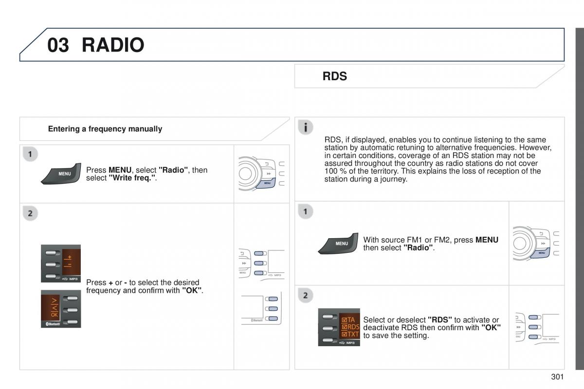 Peugeot 208 owners manual / page 303