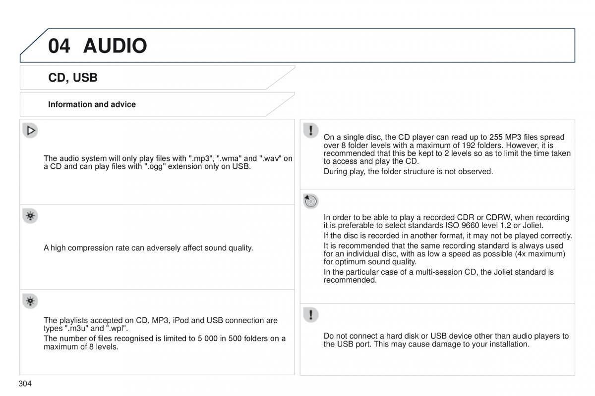 Peugeot 208 owners manual / page 306