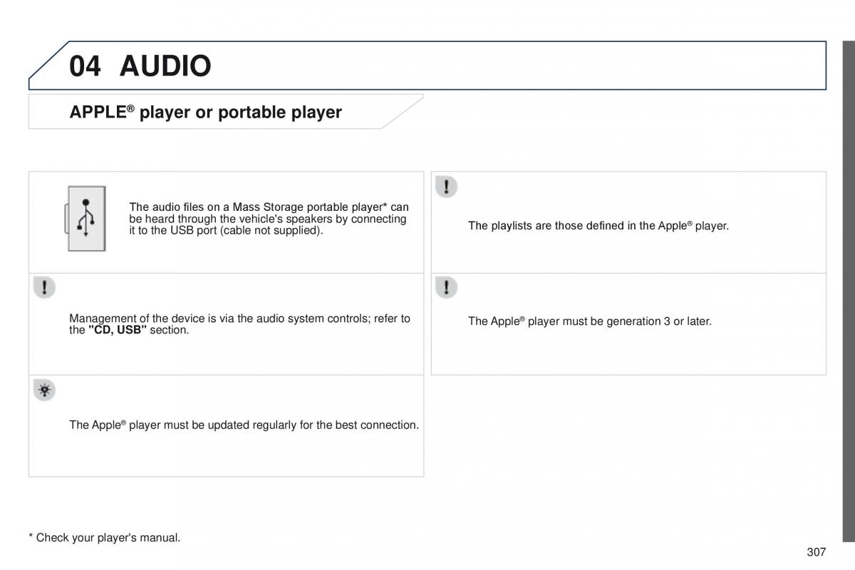 Peugeot 208 owners manual / page 309