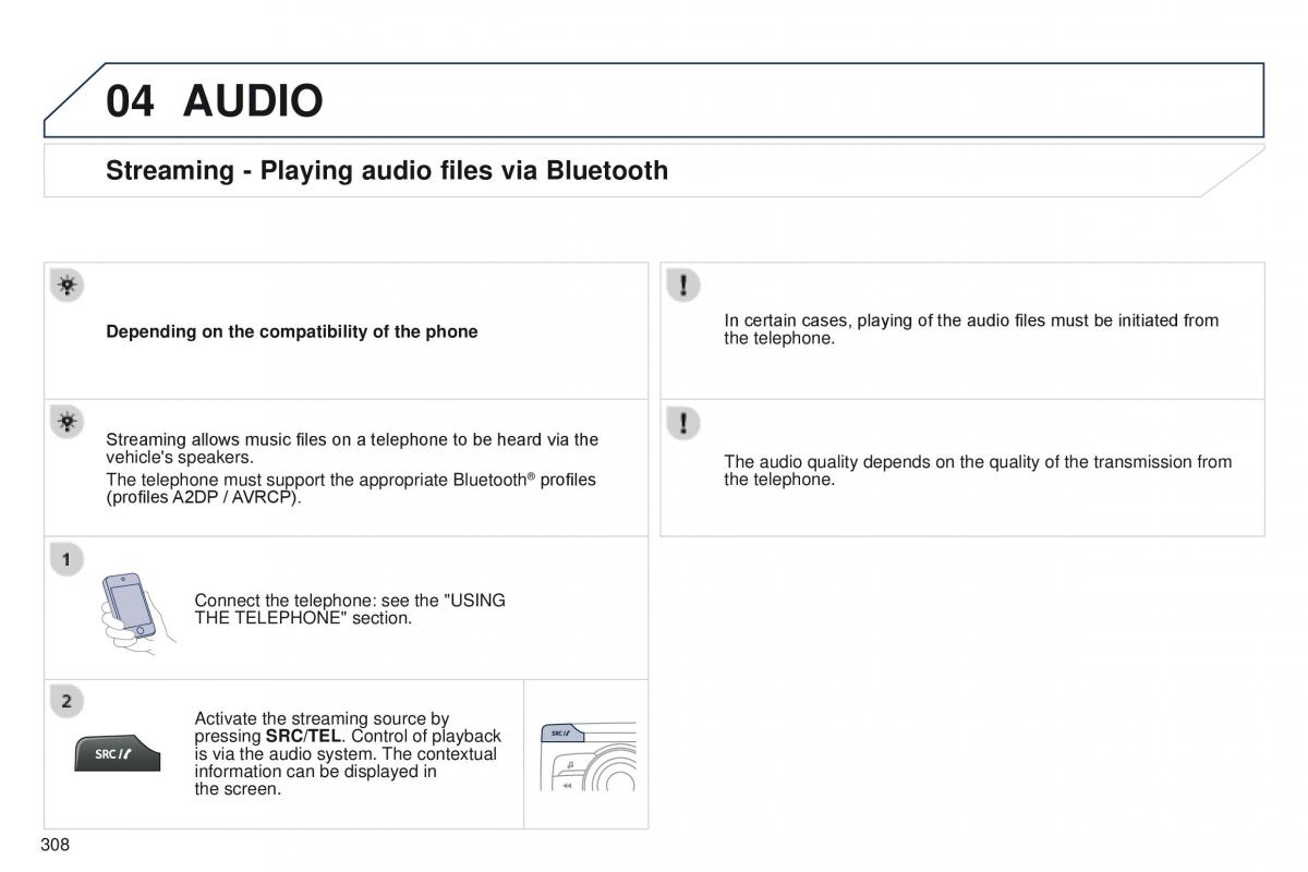 Peugeot 208 owners manual / page 310