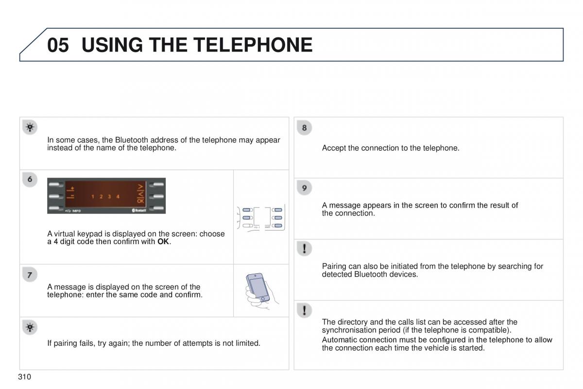 Peugeot 208 owners manual / page 312