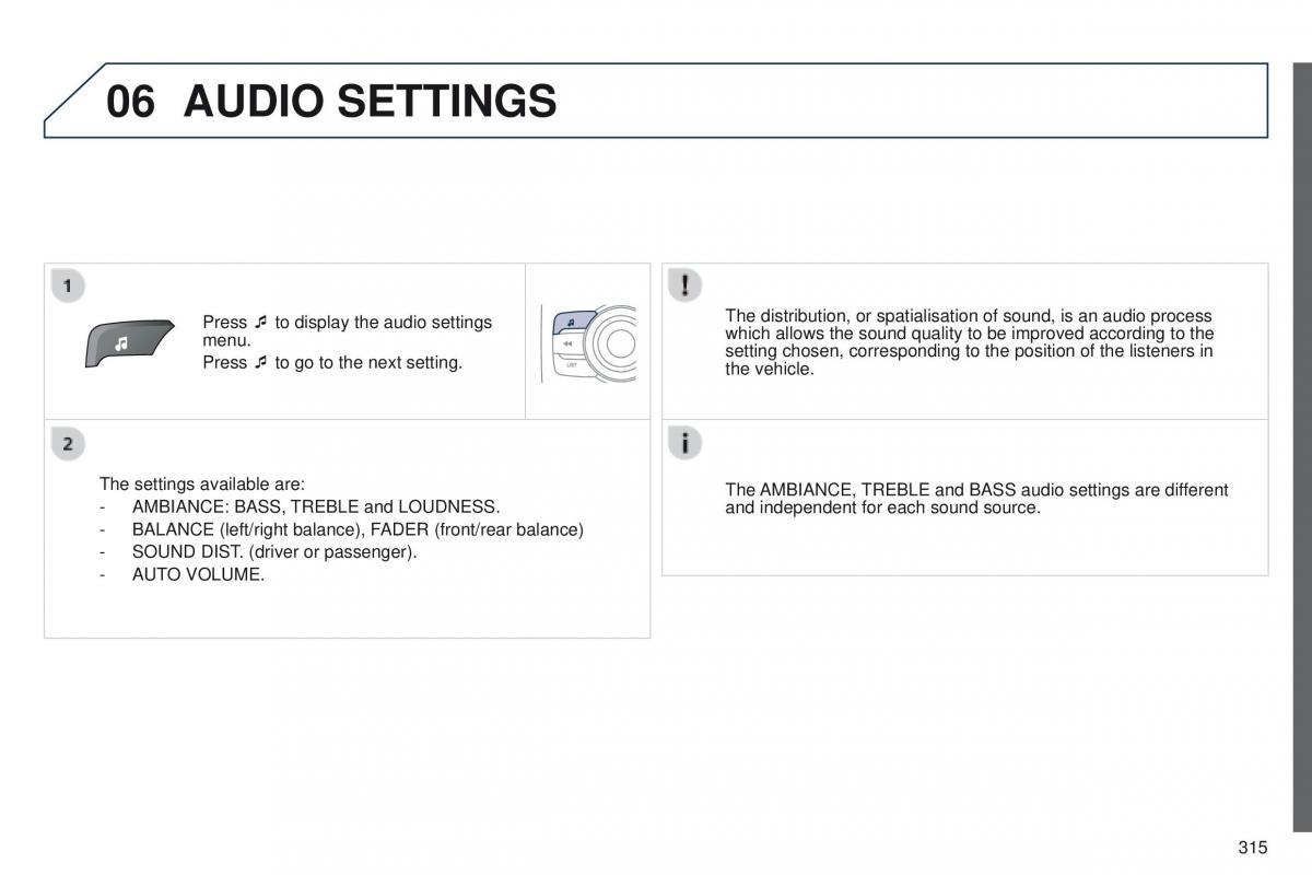 Peugeot 208 owners manual / page 317