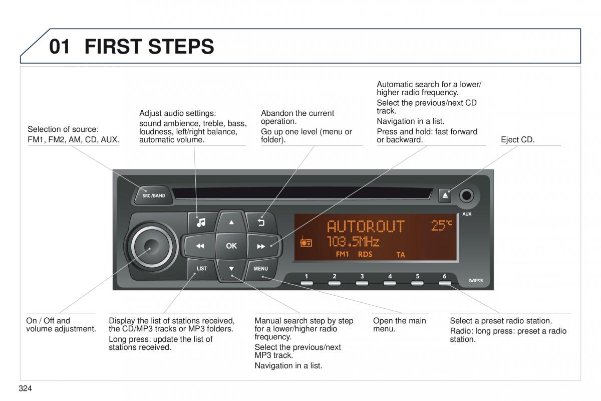 Peugeot 208 owners manual / page 326