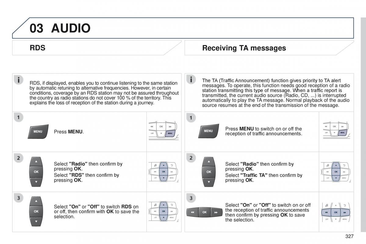 Peugeot 208 owners manual / page 329