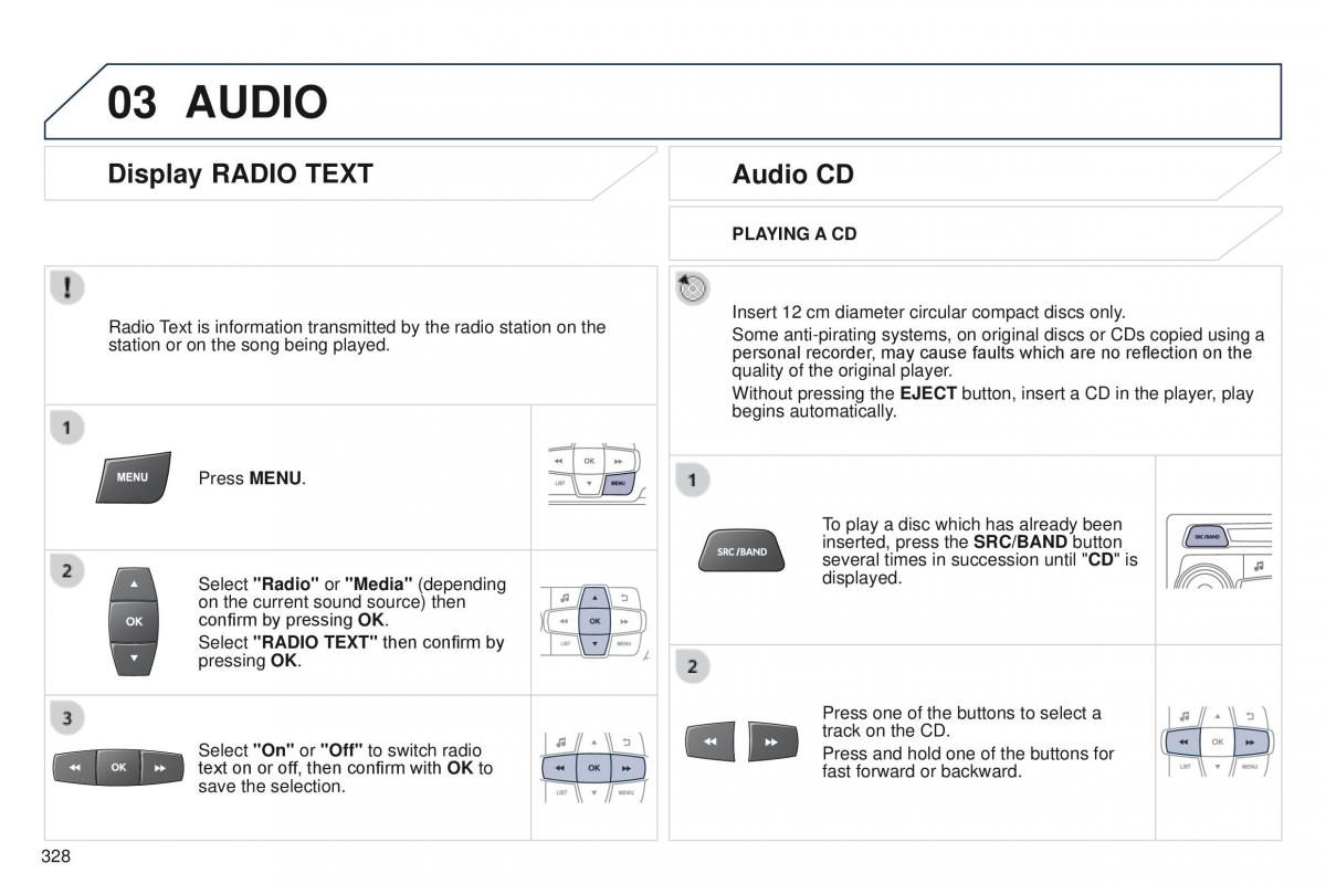 Peugeot 208 owners manual / page 330