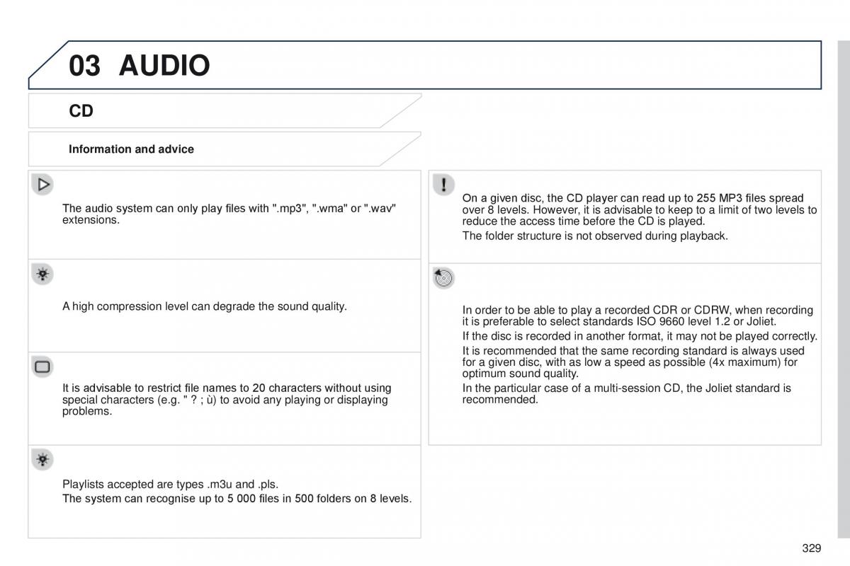 Peugeot 208 owners manual / page 331