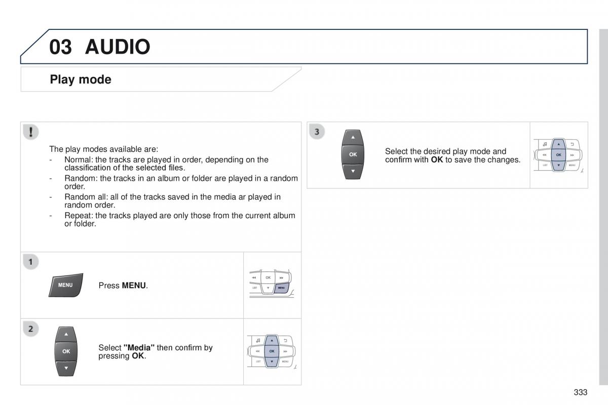 Peugeot 208 owners manual / page 335