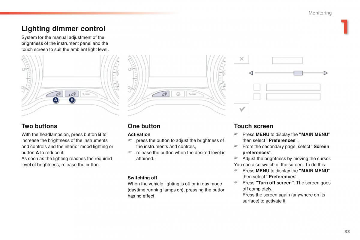 Peugeot 208 owners manual / page 35