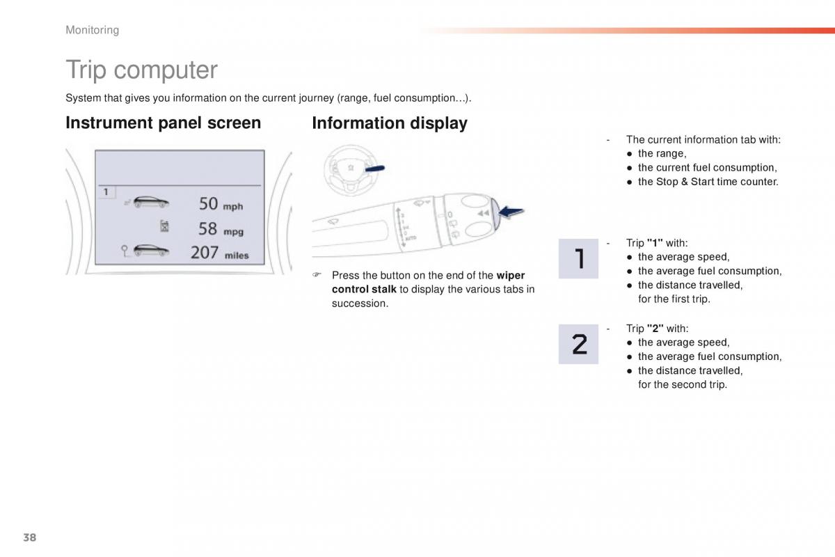 Peugeot 208 owners manual / page 40