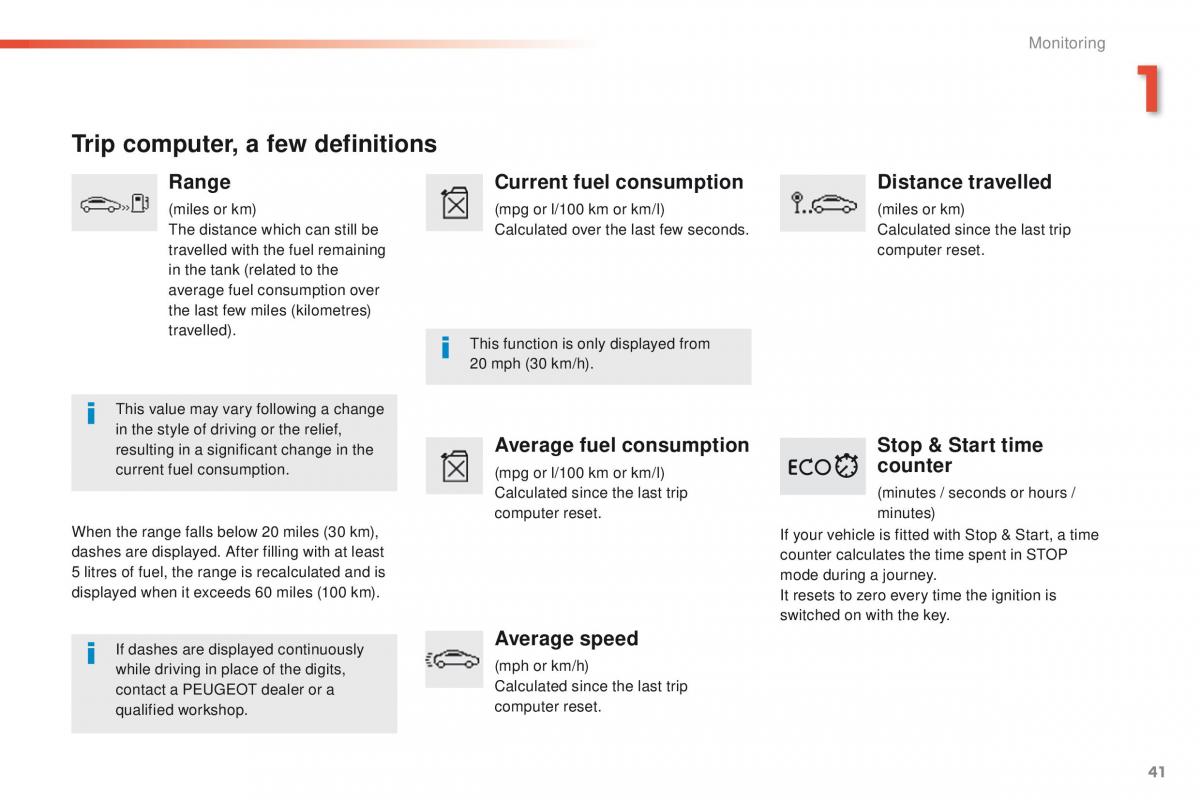 Peugeot 208 owners manual / page 43