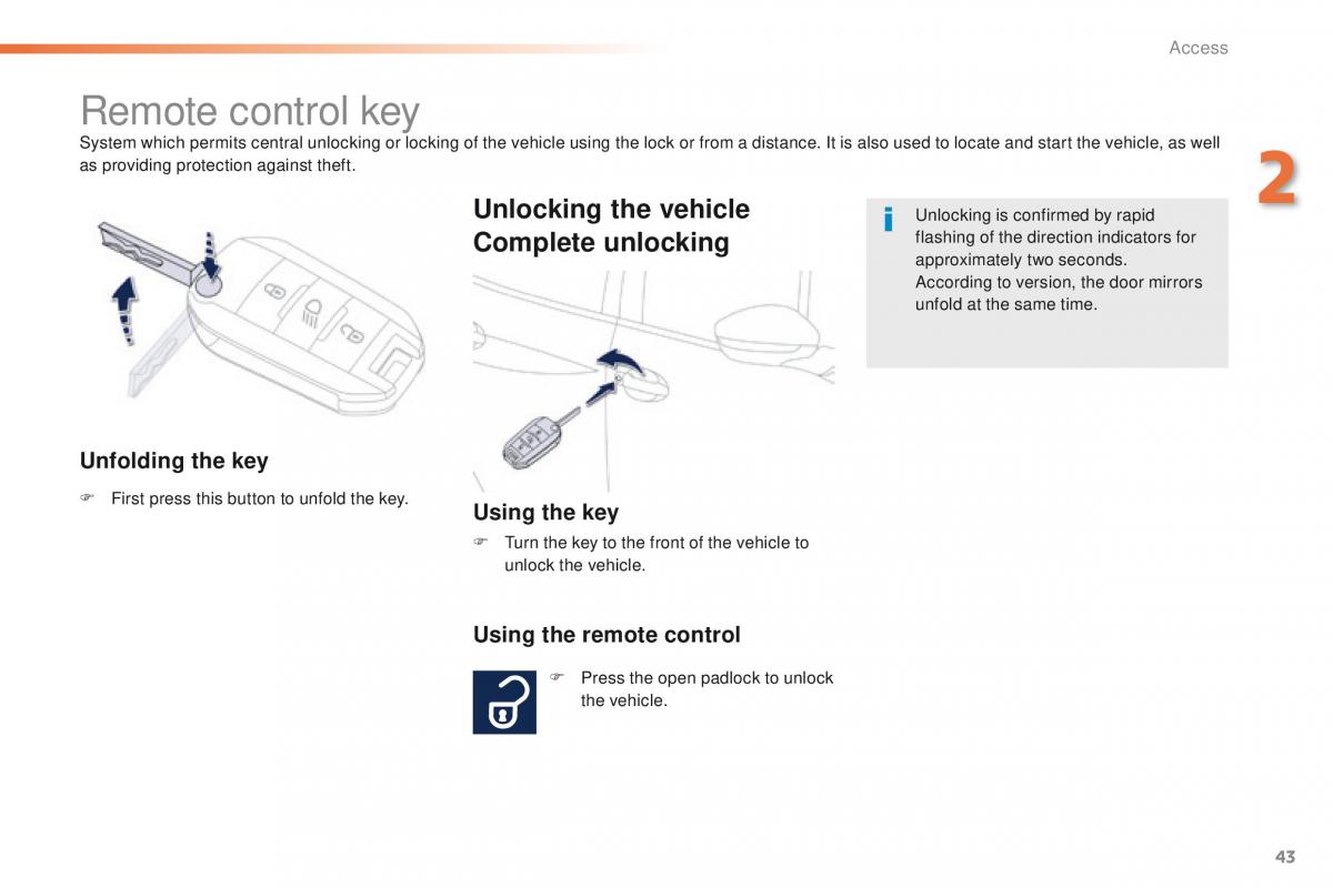 Peugeot 208 owners manual / page 45