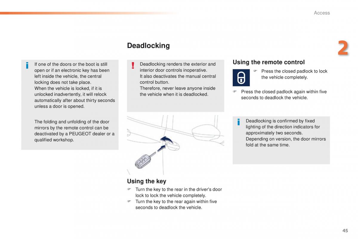 Peugeot 208 owners manual / page 47