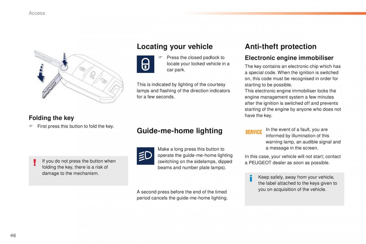 Peugeot 208 owners manual / page 48