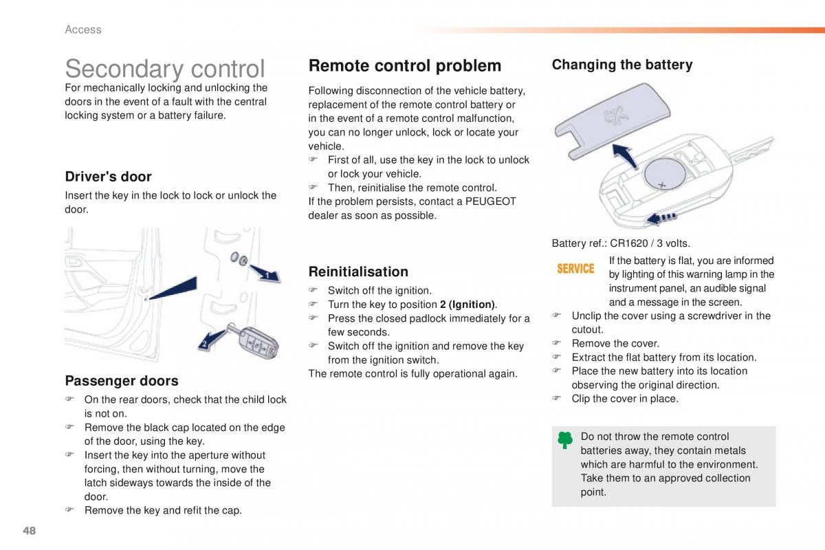 Peugeot 208 owners manual / page 50