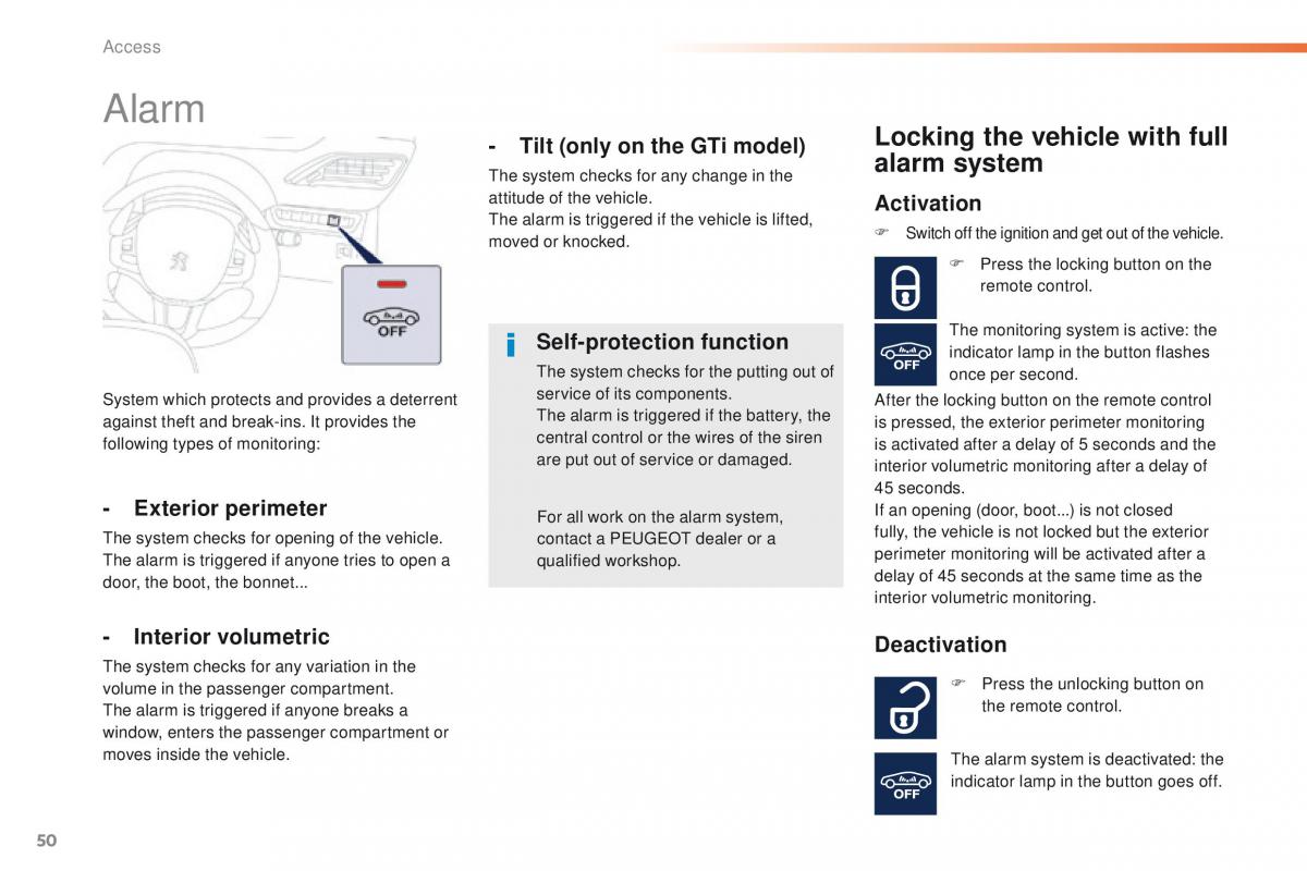 Peugeot 208 owners manual / page 52