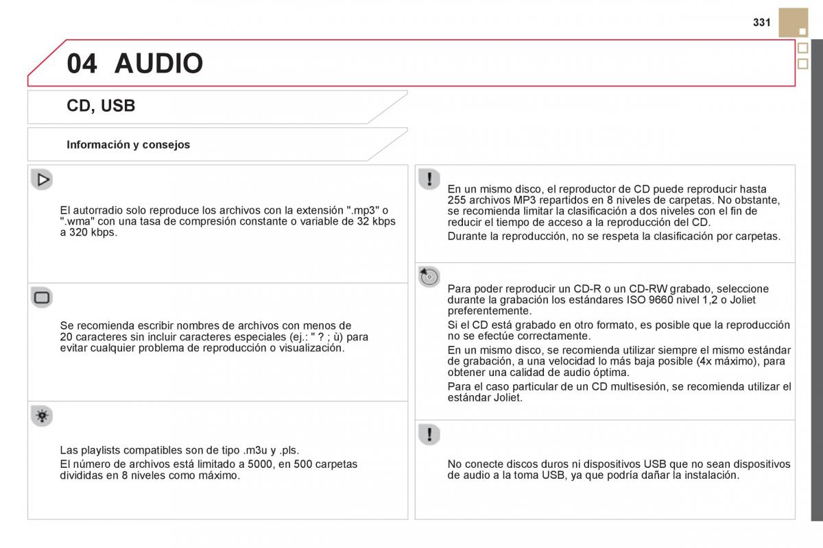 Citroen DS5 manual del propietario / page 333