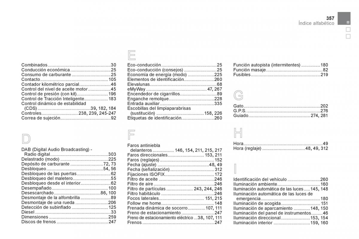 Citroen DS5 manual del propietario / page 359