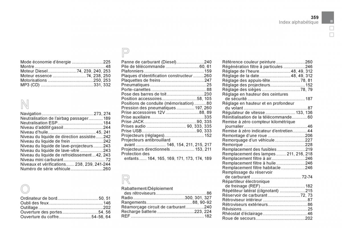 Citroen DS5 manuel du proprietaire / page 361