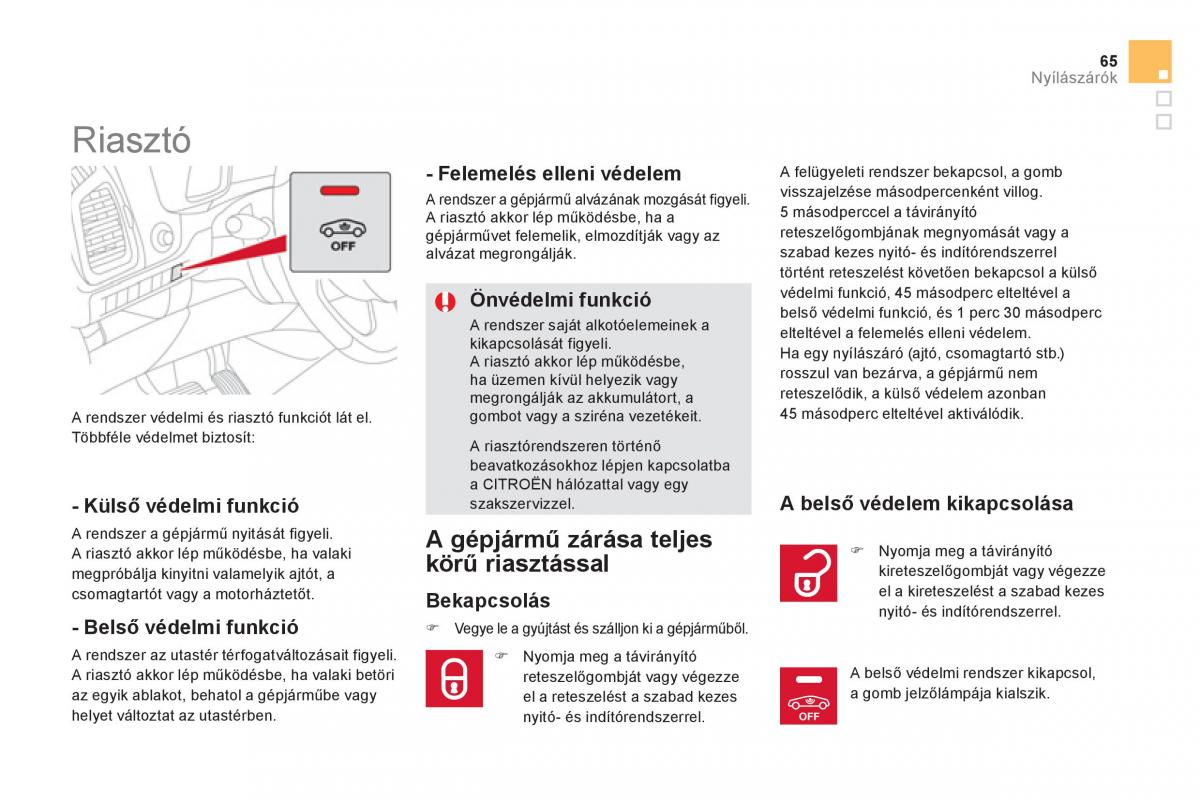 Citroen DS5 Kezelesi utmutato / page 67