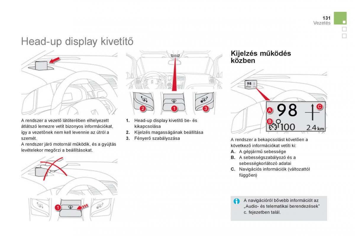 Citroen DS5 Kezelesi utmutato / page 133