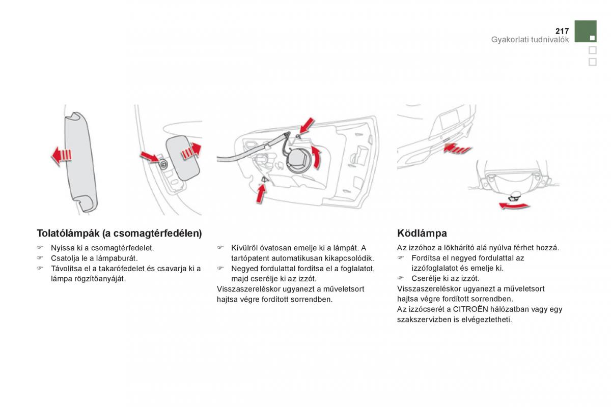 Citroen DS5 Kezelesi utmutato / page 219