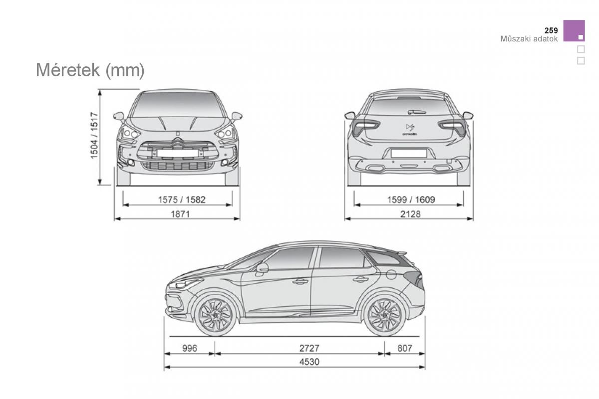 Citroen DS5 Kezelesi utmutato / page 261