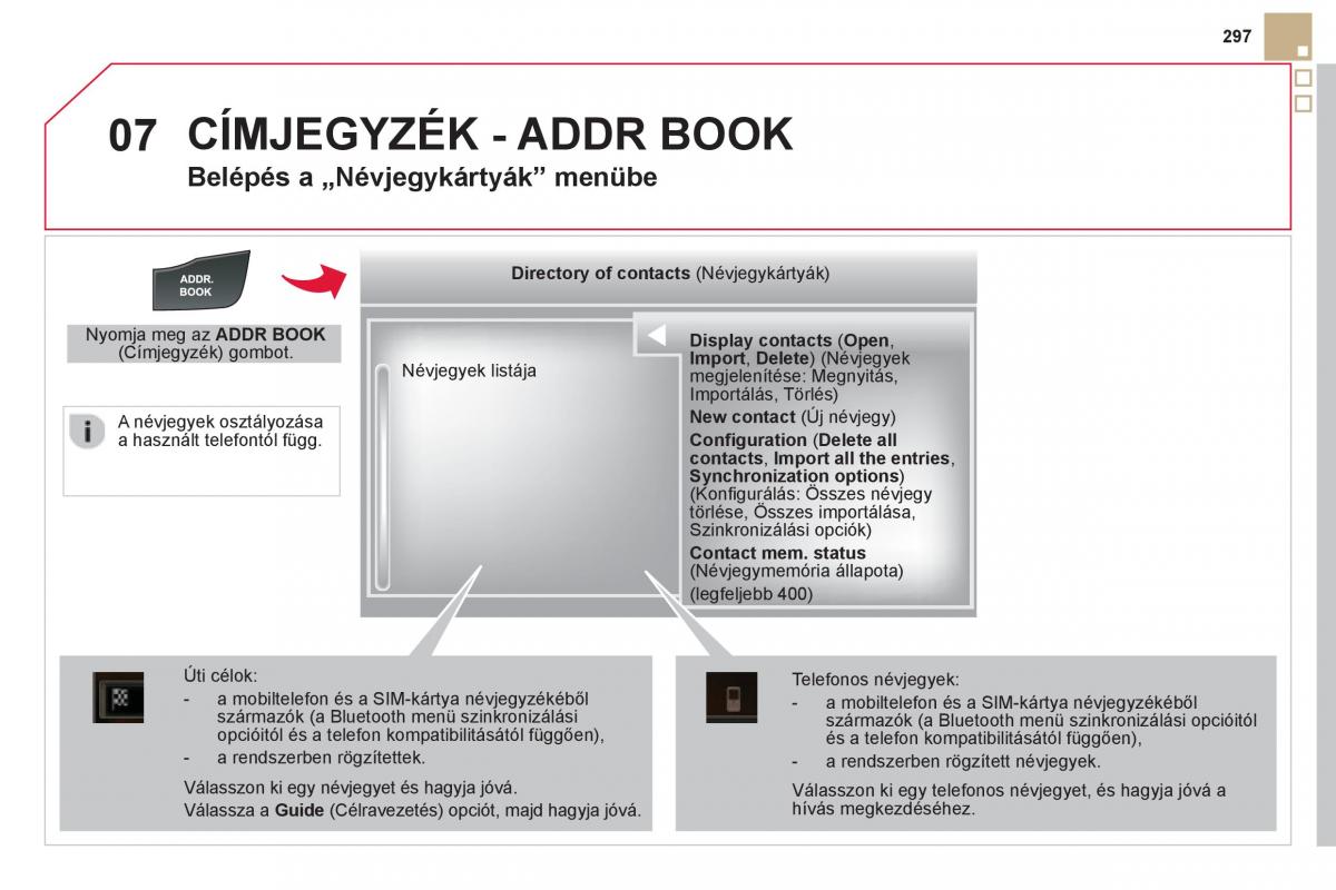 Citroen DS5 Kezelesi utmutato / page 299