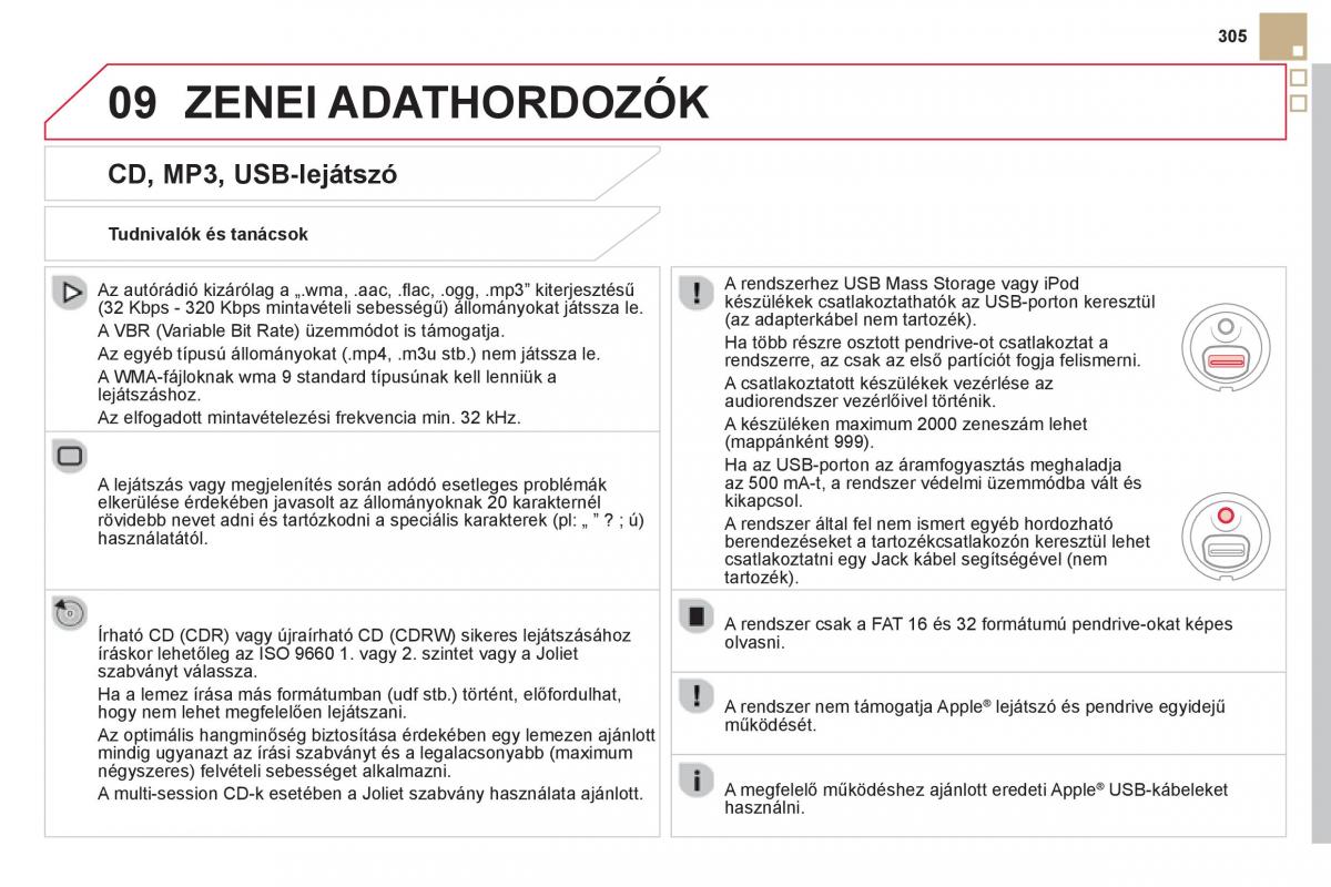 Citroen DS5 Kezelesi utmutato / page 307