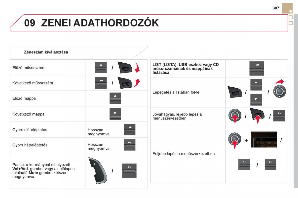 Citroen DS5 Kezelesi utmutato / page 309