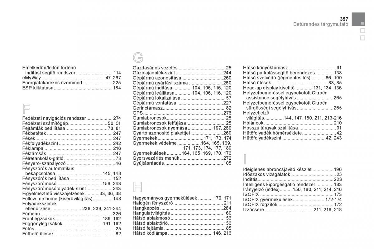 Citroen DS5 Kezelesi utmutato / page 359