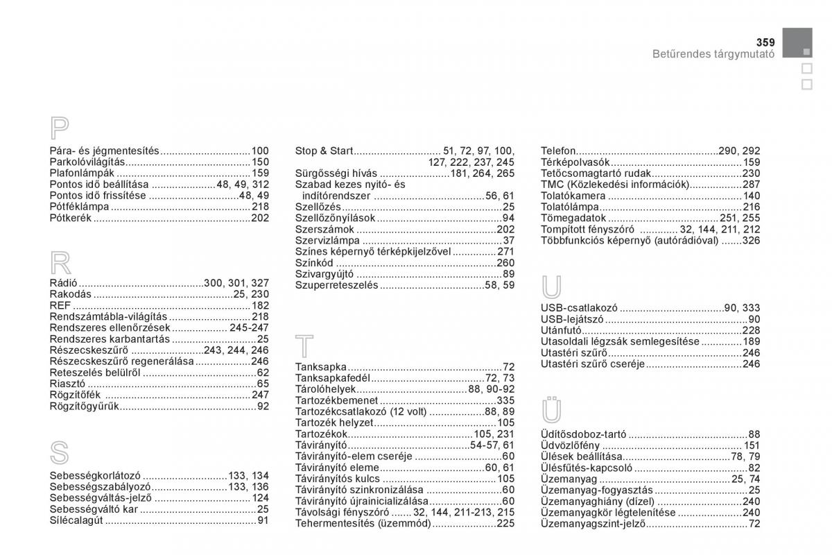 Citroen DS5 Kezelesi utmutato / page 361