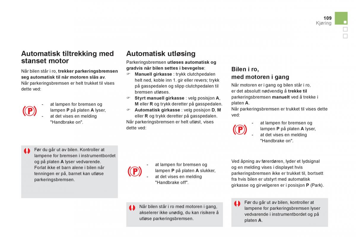 Citroen DS5 bruksanvisningen / page 111