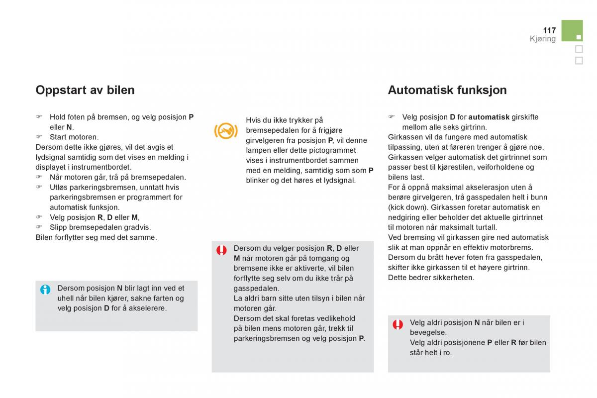 Citroen DS5 bruksanvisningen / page 119