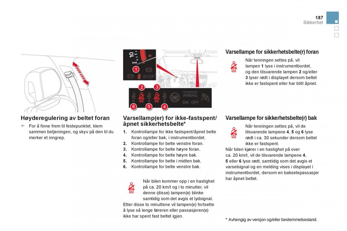 Citroen DS5 bruksanvisningen / page 189