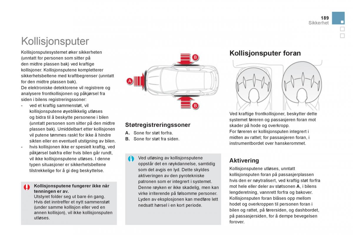 Citroen DS5 bruksanvisningen / page 191