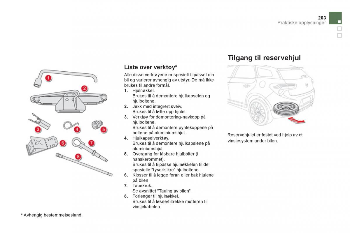 Citroen DS5 bruksanvisningen / page 205