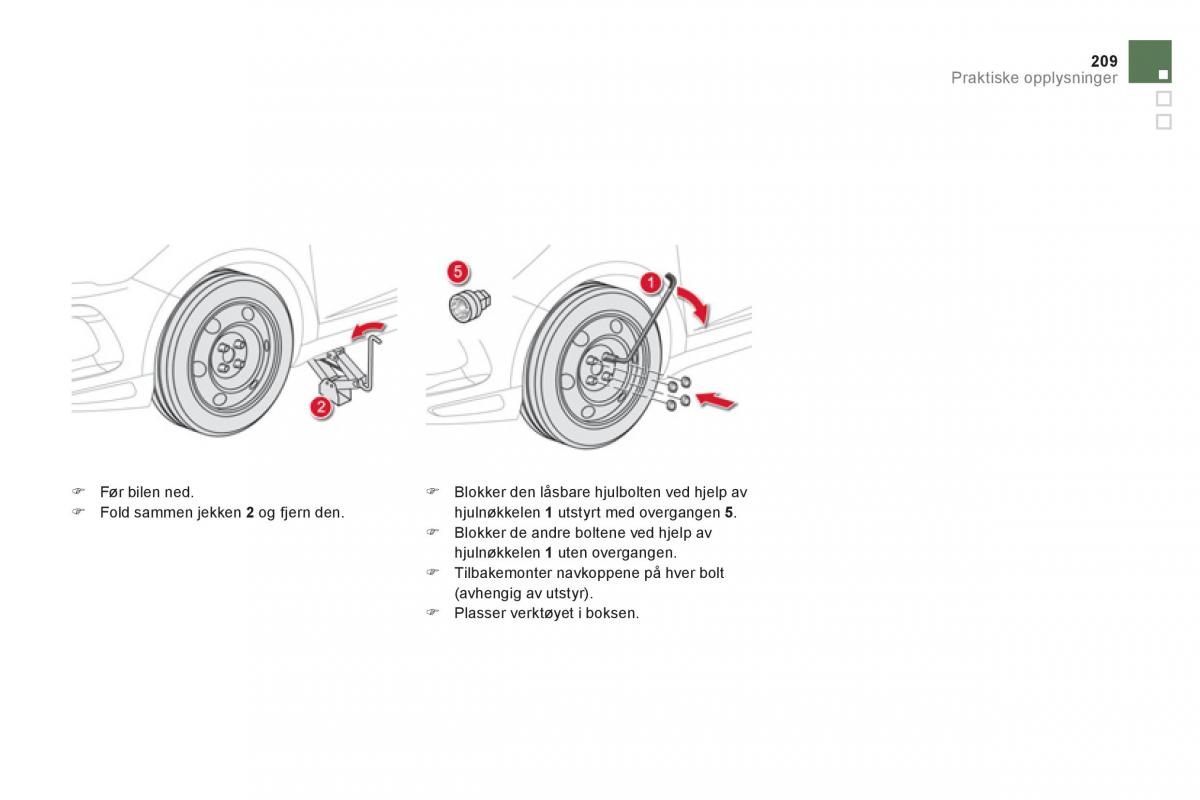 Citroen DS5 bruksanvisningen / page 211