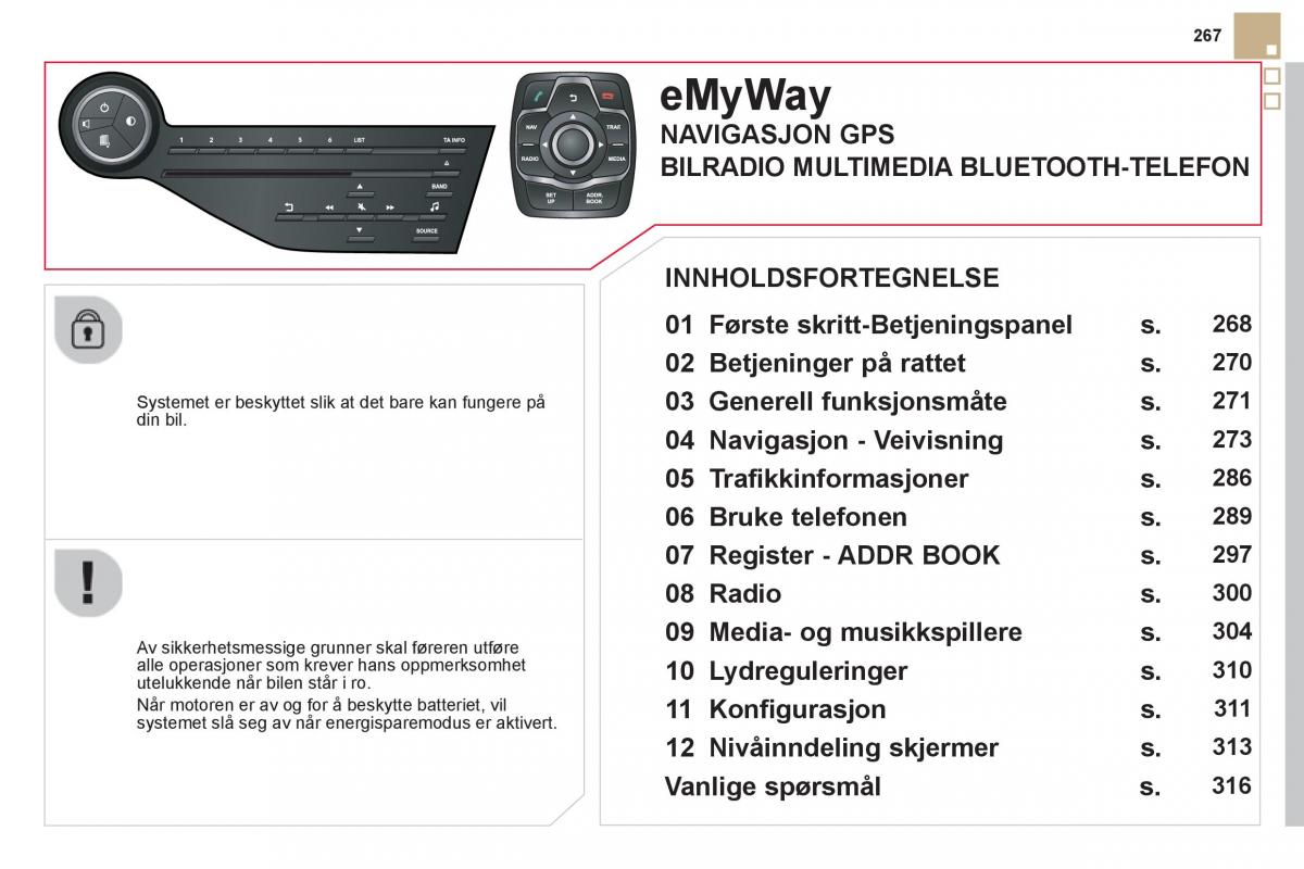 Citroen DS5 bruksanvisningen / page 269